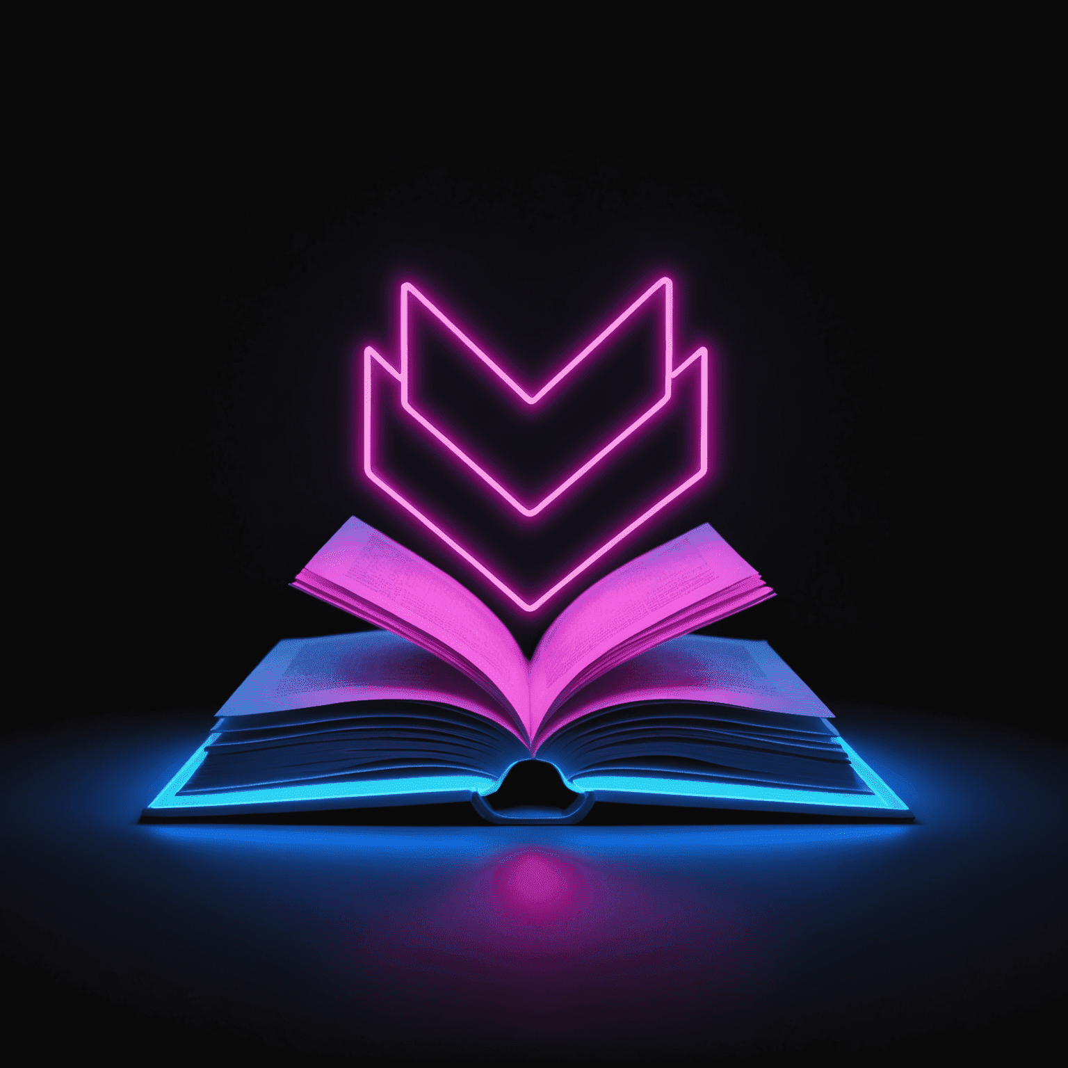 rawthlee_com logo - A neon pink glowing book icon with electric blue text